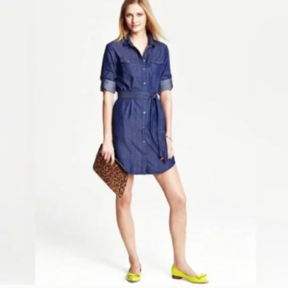 Banana Republic Chambray Shirtdress Sz: 4    WY